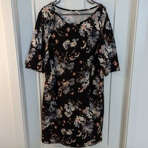 Stretchy Black Floral Dress
